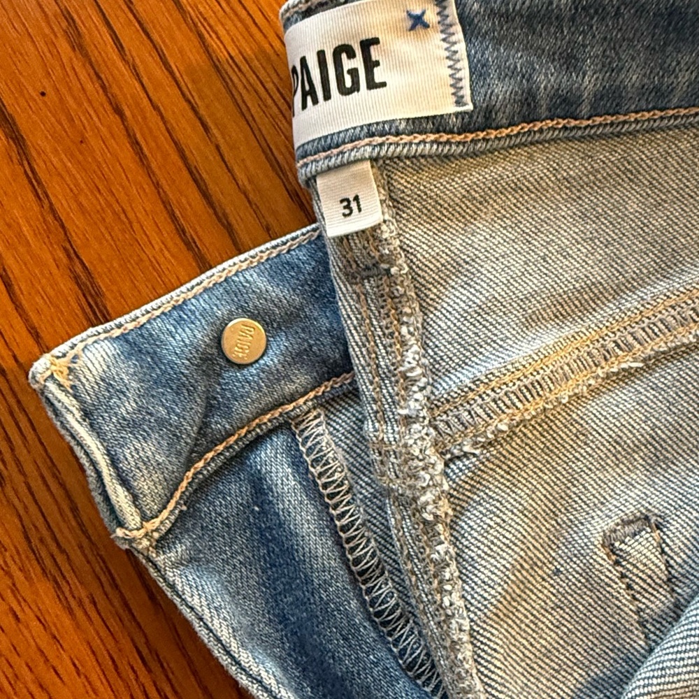 PAIGE Men's Light Blue Denim Jeans